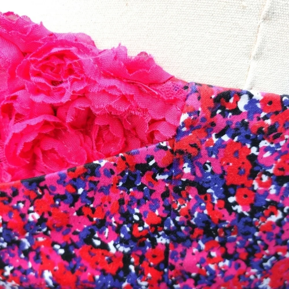 Strapless Retro Pink Floral Dress by Judy Masliyah 9-11-0009 - Picture 3 of 9